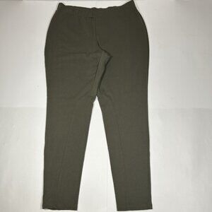EUC J.Jill Women Olive Green Pull On Stretch Casual Riding Cropped Pants Sz M